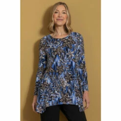 Budget 💯 Anna Rose Printed Dip Hem Jersey Tunic With Necklace For Female ✔️