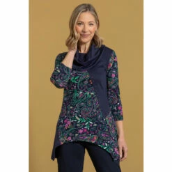 Wholesale 🧨 Anna Rose Embellished Paisley Print Cowl Neck Top For Female ✨ -Anna Rose Shop unnamed file 1032