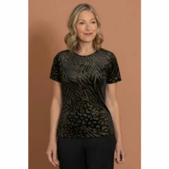 Best reviews of 🌟 Anna Rose Shimmer Animal Print Velour Top For Female 😉