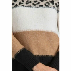 Deals 😀 Anna Rose Animal And Stripe Knit Top For Female 🔔 -Anna Rose Shop unnamed file 1084