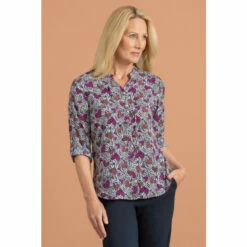 Deals π Anna Rose Heart Print Blouse With Necklace For Female π