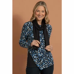 Brand new 🔔 Anna Rose Leaf Print Knitted Top With Scarf For Female 🌟