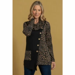 Flash Sale ❤️ Anna Rose Patchwork Animal Print Tunic Top For Female 🎁
