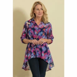 Wholesale 🔥 Anna Rose Semi Sheer Shimmer Printed Blouse For Female ✔️