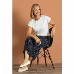 Coupon 🥰 Anna Rose Spot Print Panelled Midi 👗 Skirt For Female ✨