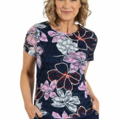 Cheap ✨ Anna Rose Short Sleeve Floral Printed Mesh Top For Female 🧨 -Anna Rose Shop unnamed file 1267