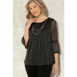 Flash Sale 🥰 Anna Rose Glitter Mesh Top With Necklace For Female 😉 -Anna Rose Shop unnamed file 1279