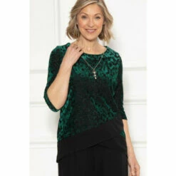 Cheap π― Anna Rose Velour And Chiffon Top With Necklace For Female π₯