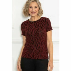 Discount ❤️ Anna Rose Sparkle Animal Print Top For Female 👏