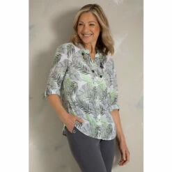 Discount 🎁 Anna Rose Leaf Print Blouse With Necklace For Female 🤩 -Anna Rose Shop unnamed file 1391