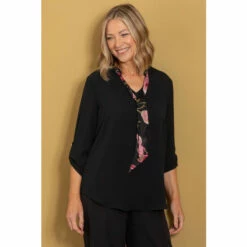 Cheap π Anna Rose Contrast Neck Tie Top For Female β¨