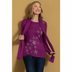 Best Sale 🎉 Anna Rose Star Embellished Knit Top With Scarf For Female 🎉 -Anna Rose Shop unnamed file 175