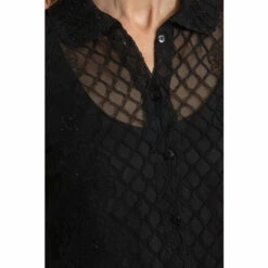 Best Sale 🎉 Anna Rose Embellished Textured Semi Sheer Long 👕 Shirt For Female ✨ -Anna Rose Shop unnamed file 182