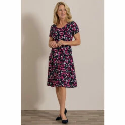 Promo 👏 Anna Rose Petal Printed Jersey 👗 Dress For Female 🔥