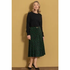 Best Sale 👍 Anna Rose Floral Print Pull On Midi 👗 Skirt For Female 🎁