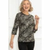 Buy 🛒 Anna Rose Foil Print Shimmer Jersey Top For Female 🎁