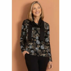 Best Sale 👏 Anna Rose Animal Circle Print Top With Scarf For Female 🔥