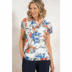 Coupon π― Anna Rose Floral Print Cowl Neck Top For Female β€οΈ