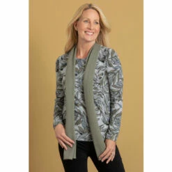 Hot Sale ✨ Anna Rose Printed Brushed Knit Top With Scarf For Female ✔️ -Anna Rose Shop unnamed file 547