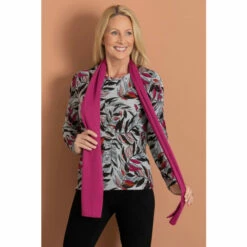 Hot Sale ✨ Anna Rose Printed Brushed Knit Top With Scarf For Female ✔️ -Anna Rose Shop unnamed file 549