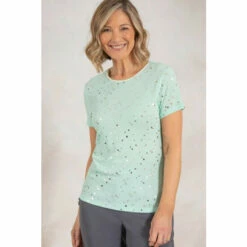 Top 10 💯 Anna Rose Textured Shimmer Short Sleeve Top For Female 👏 -Anna Rose Shop unnamed file 578