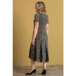 Coupon 🧨 Anna Rose Animal Print Pleated Chiffon 👗 Dress For Female ⭐ -Anna Rose Shop unnamed file 657