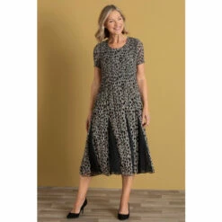 Coupon 🧨 Anna Rose Animal Print Pleated Chiffon 👗 Dress For Female ⭐ -Anna Rose Shop unnamed file 659