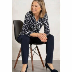 Brand new 🛒 Anna Rose Printed Zip Jersey Top For Female 🔔