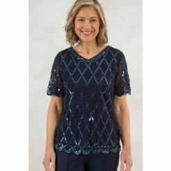 Cheapest 😍 Anna Rose Short Sleeve Embellished Mesh Top For Female ❤️ -Anna Rose Shop unnamed file 682