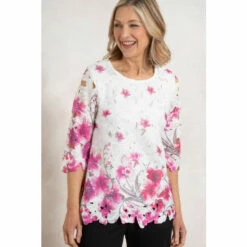 Cheap ⌛ Anna Rose Printed Lace Top For Female 🥰