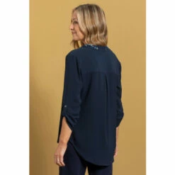 Promo 😉 Anna Rose Contrast Neck Tie Top For Female 🎁 -Anna Rose Shop unnamed file 72