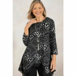 Wholesale π Anna Rose Spot And Stripe Jersey Tunic With Necklace For Female π―