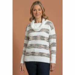 Promo 😉 Anna Rose Stripe Knit Cowl Neck Top For Female 😍 -Anna Rose Shop unnamed file 742