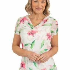 Outlet 😀 Anna Rose Floral Print Bias Cut Cowl Neck Top For Female ❤️ -Anna Rose Shop unnamed file 810
