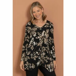Cheapest 🥰 Anna Rose Animal Print Dip Hem Tunic Top For Female 😉