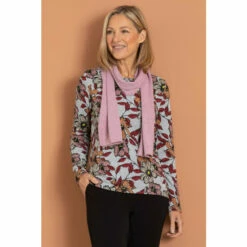 Best reviews of 😉 Anna Rose Bold Floral Print Top With Scarf For Female 🔔
